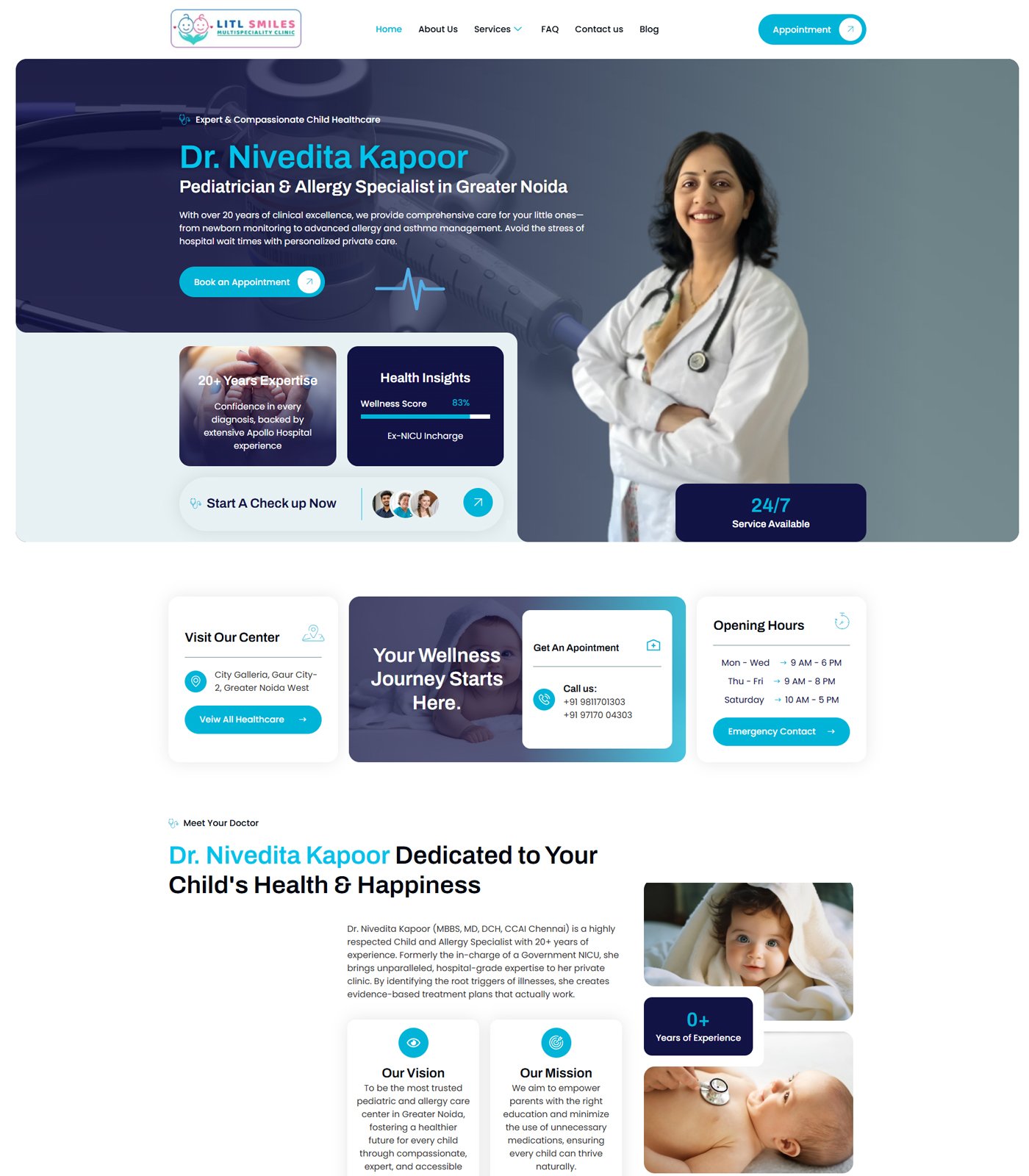 Litl Smiles — Dr. Nivedita — medical website built by DoubleSure